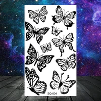 Butterfly Rose Flower Temporary Tattoos For Women Adult Kids Girl Feather Snake Scorpion Fake Tattoo Neck Arm Hands Small Tatoos 2
