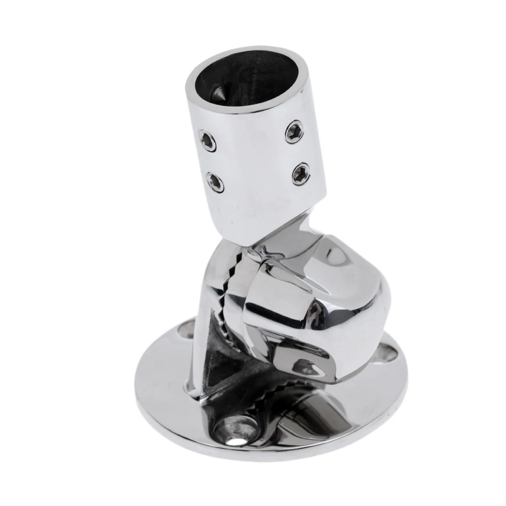 Adjustable 22mm Antenna Ratchet Deck Base Mount - Stainless Steel