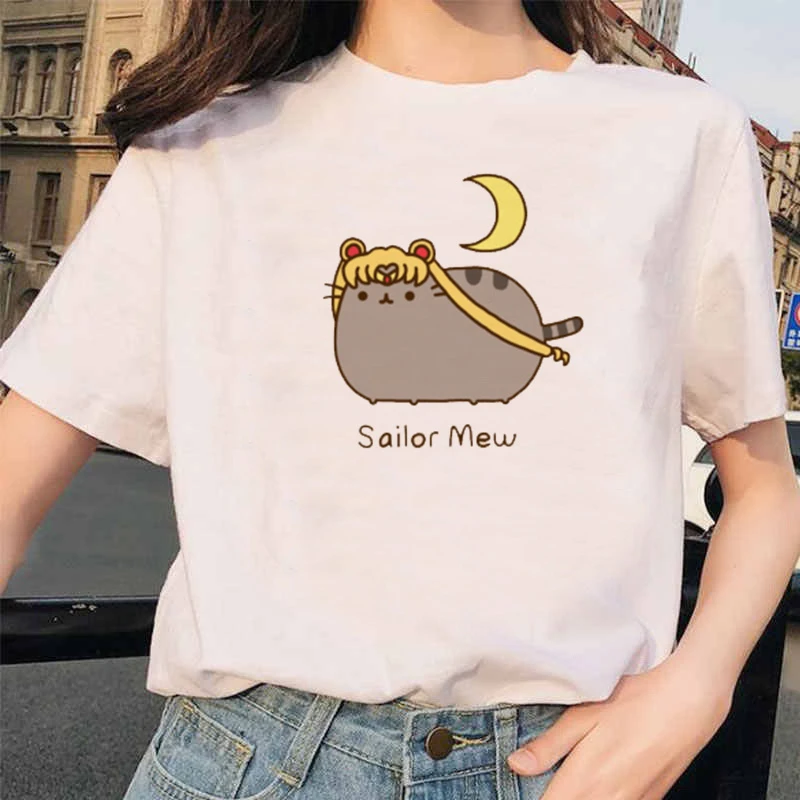 3167 Ullzang милые футболки с котом 90s для женщин Harajuku Забавный мультфильм Kawaii футболка графическая Корейская Футболка Модные женские футболки - Цвет: 3167