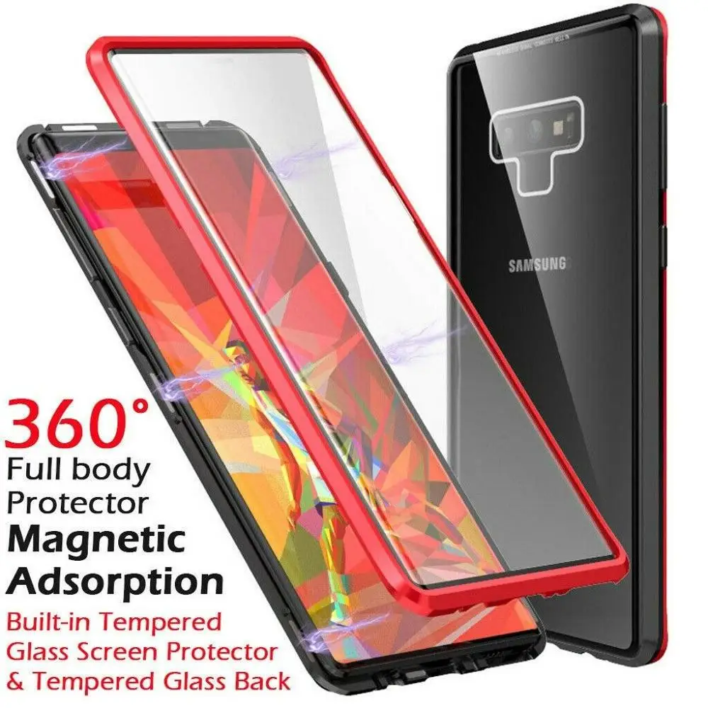Двусторонняя 360 градусов Магнитная Адсорбция Стекло чехол для samsung Galaxy A50 A70 A40 A30 A60