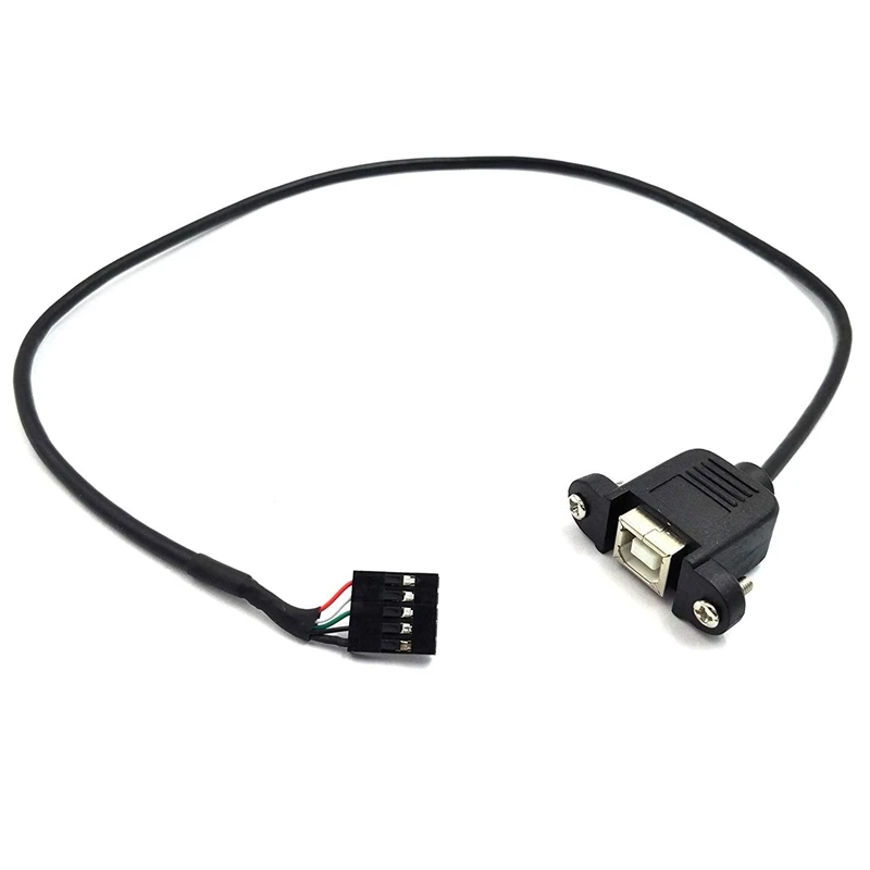 50CM 5 Pin Motherboard Female Header to USB Type B Female Adapter Dupont Extender Cable with Screw Panel Mount Holes(5Pin/BF 0