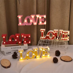 New Neon Love English Letter Lights Valentine's Day LED Decorative Lights Wedding Room Atmosphere Decorations Party Supplies