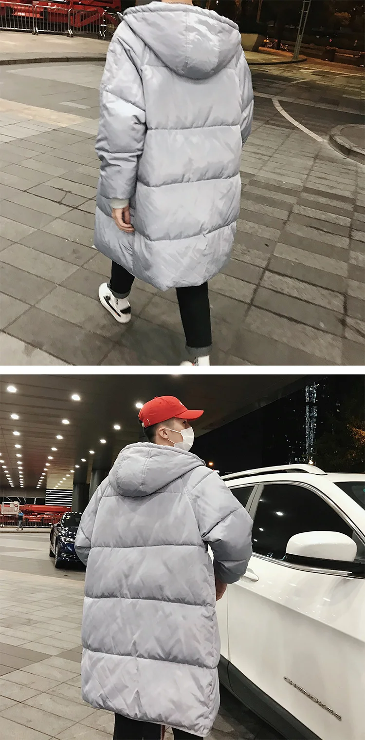 Winter New Style Large Size Men Mid-length Cotton-padded Clothes Men's Korean-style Fashion Loose Thick Warm Couples down Coat