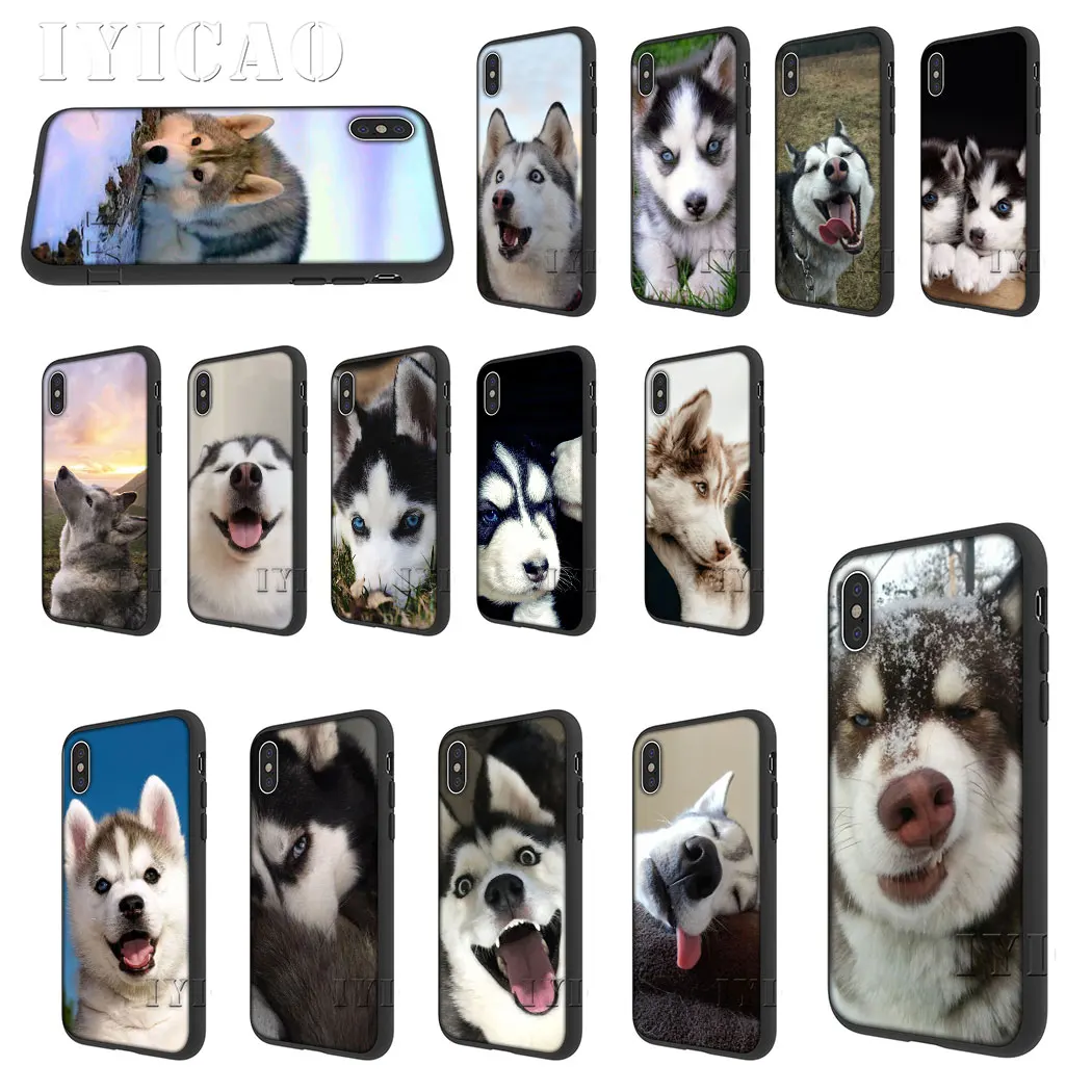 IYICAO husky dog Soft Silicon for iPhone 5 5s SE 10 X XS XR Max 6 6s 7 8 Plus 11 pro max Phone Cover | Мобильные телефоны и
