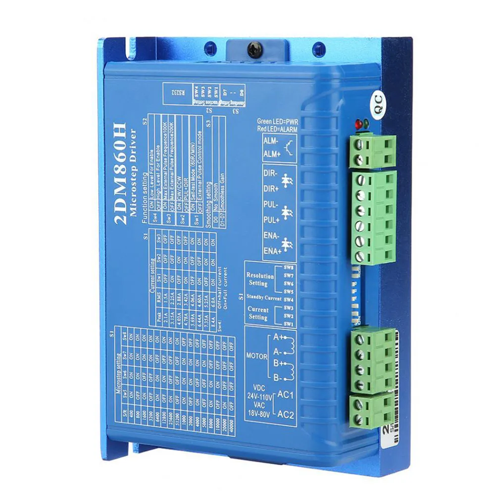 2DM860H，2-phase Digital Stepper Motor Driver 2DM860H 2.1A-8.4A 24-80V AC &amp DC Universal For NEMA 34 Series | Обустройство дома