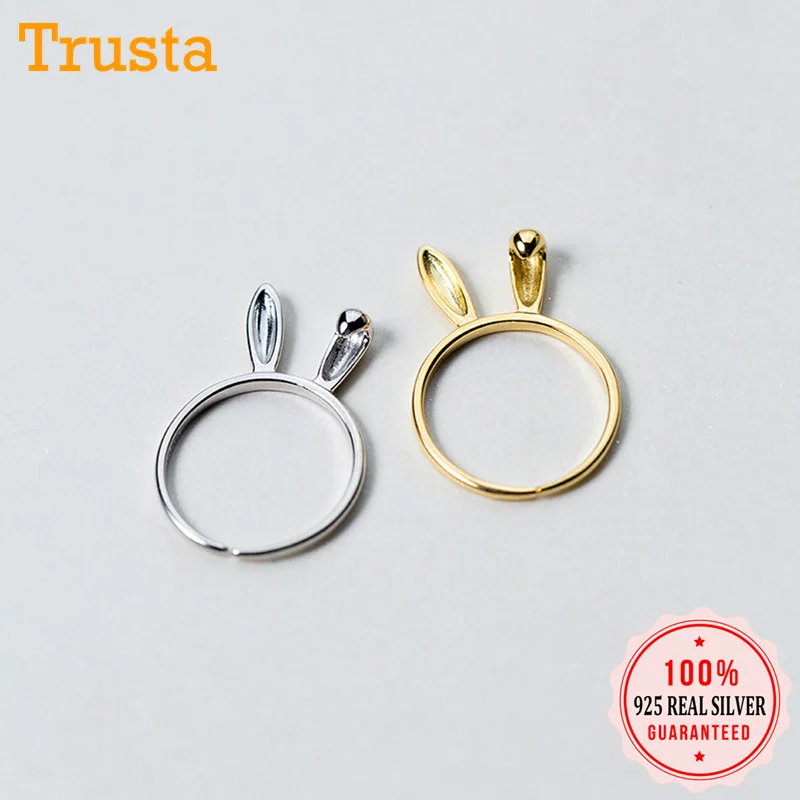 Trusta,, 925 пробы, Серебряное модное женское милое кольцо «кролик», размер 6, 7, 8, прекрасный подарок для девочек, детей, леди DA15