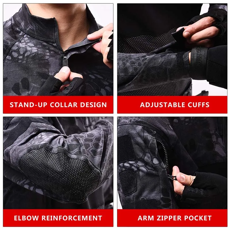 Outdoor Hiking Jacket+Shirts Soft Shell Outwear Windproof Windbreaker Military Shirt Tactical Fleece Jackets Hunting Clothes Set