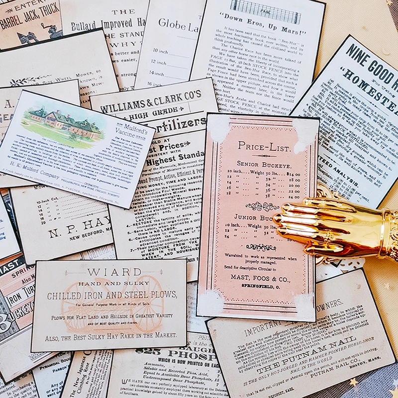 32Pcs Vintage English Newspaper Label Sticker DIY Craft Scrapbooking Album Junk Journal Happy Planner Decorative Stickers