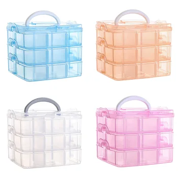 

3 Layers Fashion Cosmetic Jewelry Box Holder Make Up Case Makeup Brush Holder Office Sundries Make Up Container Boxes