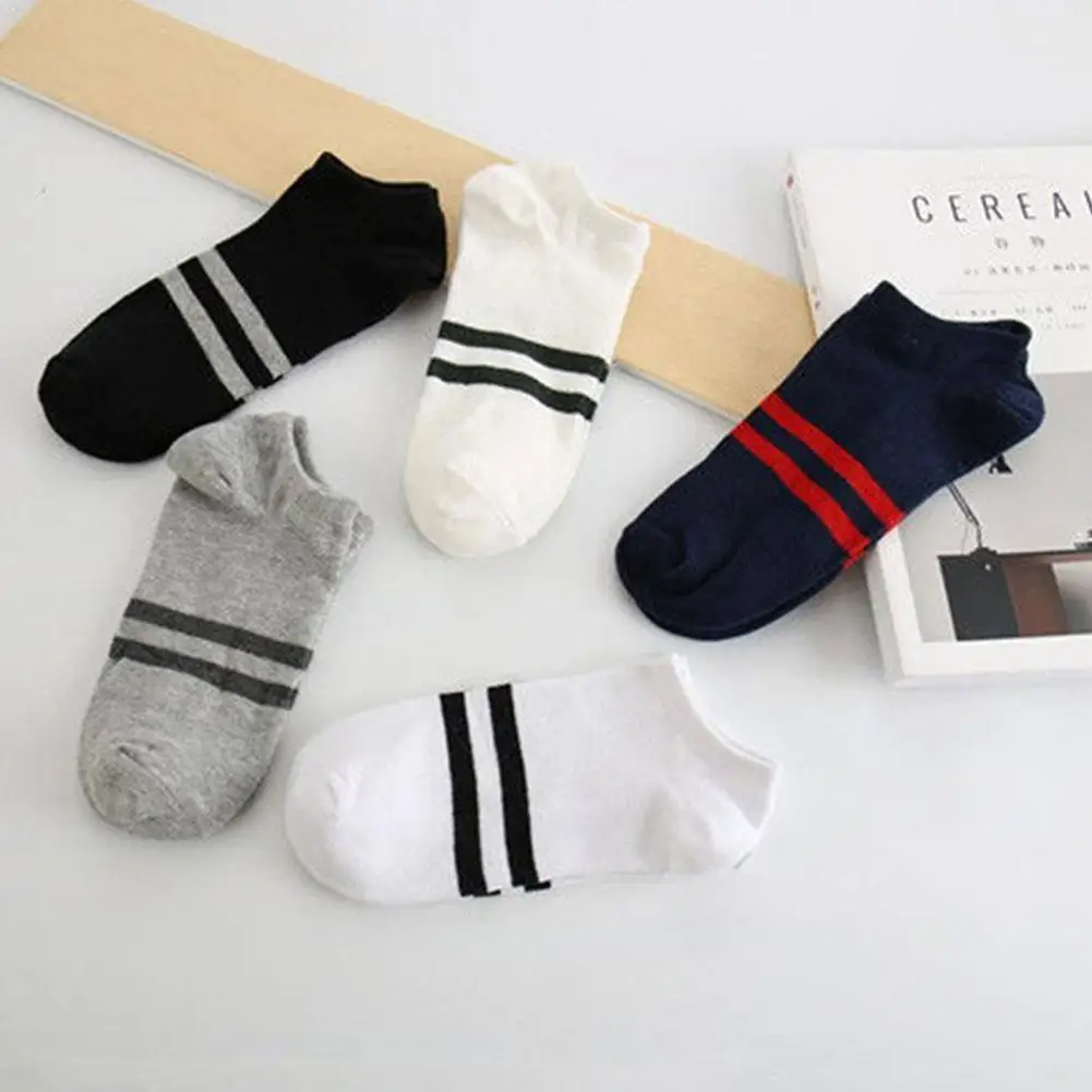 

Classic Striped Men's Ankle Breathable Low Sock Invisible Summer Boat Cotton Socks Spring Short Socks Sports Autumn Socks S9P8