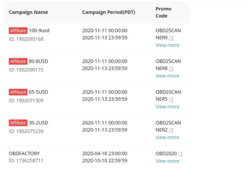 OBD2FACTORY PROMO CODE