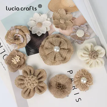 

SALE!5pcs Natural Jute Hessian Burlap Flowers Vintage Hessian Crafts DIY Hat Chic Wedding Decor Christmas Party Home Decor B1211