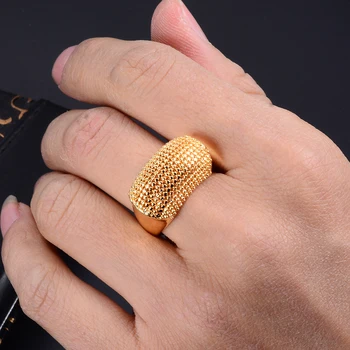 

Wando Ethnic Ethiopia 24k Gold Color Wedding Rings For Women Men Unique Design Dubai Women Bridal Rings Christmas Jewelry