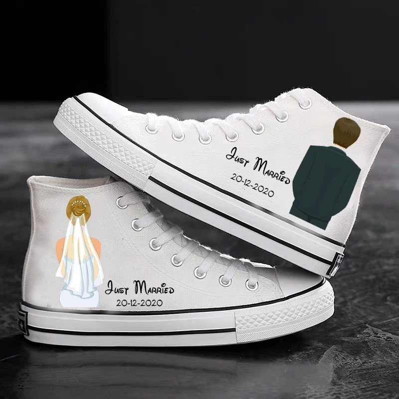 Zapatos de lona personalizados con nombre para mujer y marido, de foto, de boda, de dama de honor, novia ser fiesta, regalo|Obsequios para fiestas| - AliExpress