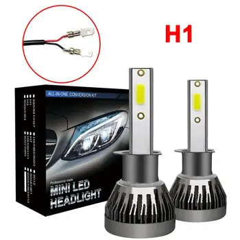 

2 X H1 Mini LED Headlight Conversion Kit COB Bulb 90W 12000LM White High Power 6000K Fog Light Lamp Car Accessories