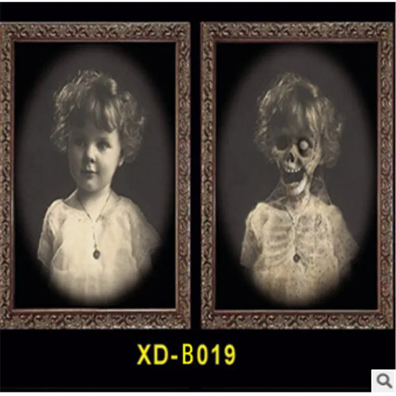 As photo shows Фоторамка с изображением ужасов, линзовидная, 3D, для изменения лица, фоторамка, страшный портрет, хэллоуинская страшилка, праздничное украшение для вечеринок, реквизит - Цвет: As photo shows