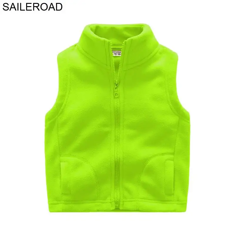autumn green SAILEROAD/зимний детский жилет; флисовая водолазка; одежда для детей; теплый жилет без рукавов для мальчиков; жилет для подростков - Цвет: autumn green