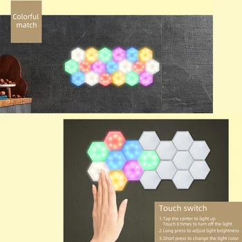 

DIY LED Quantum Light Touch Sensor Sensor Night Light Modular Hexagonal Magnetic Lamp Wall-Mounted Desk Lamp Night Light