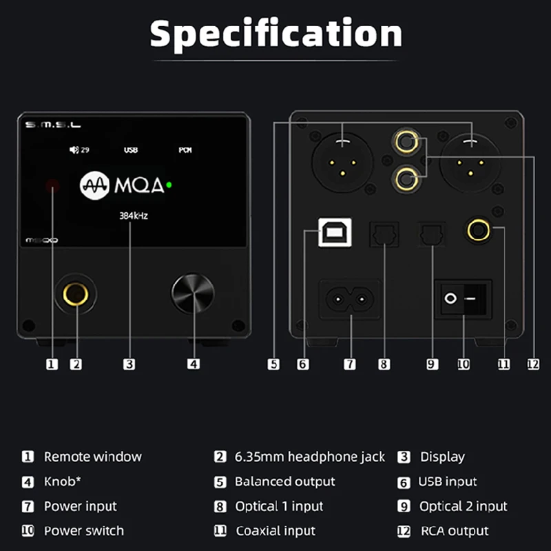 SMSL M500 MQA dac усилитель для наушников ES9038 PRO аудио декодирование USB DAC XMOS XU216 DSD512 32