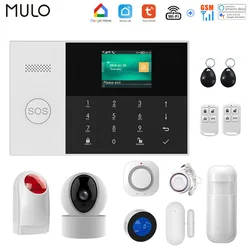 MULO Alarm System supports WiFi and GSM RFID for Tuya APP Remote Control Arm and Disarm Burglar Smart Home PIR Door Detector
