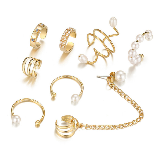 Simple Gold Silver Color Ear Clips Non-Piercing Fake Cartilage Earrings Clip Earrings Ear Cuff For Women Men Jewelry