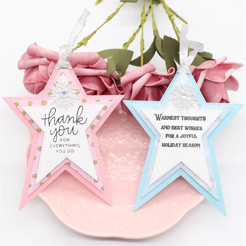 KSCRAFT Primitive Stitched Stars Metal Cutting Dies Stencils for DIY Scrapbooking/photo album Decorative Embossing Paper Cards