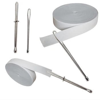 

2Pcs Stainless Steel Cited Clips Elastic Belt Wearing Rope Weaving Tool Bag Wrap Rope Wearing Sewing Accessories