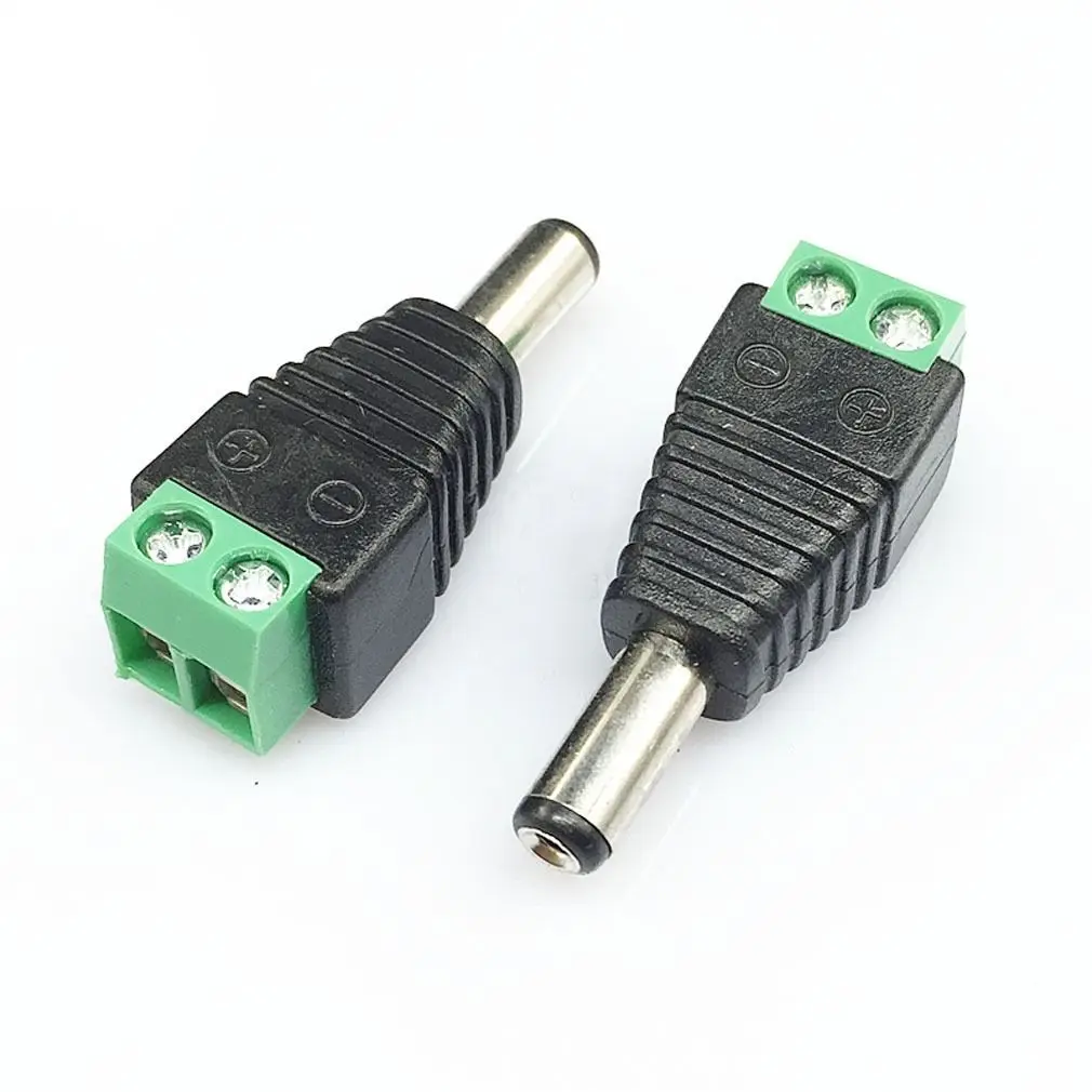 LED Strip Terminals Cable Plug 5.5*2.1mm Male Female Power CCTV Camera DC Safe Adapter Jack Brand New