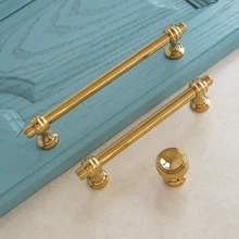 3,7" 6,3" золотого цвета для ящика ручки дверные ручки c одним отверстием круглый диаметр 1," шкаф для шкафов металлический ручка аппаратные средства простой