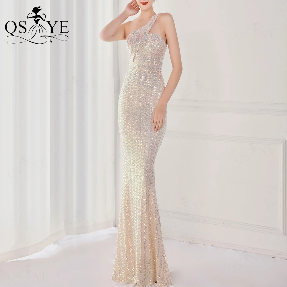 simple prom dresses Glitter Gold Prom Dresses Shiny Sequins Mermaid Evening Gown Sparkle Fit Party Formal Dress Without Split Women New Arrival Gown beautiful prom dresses