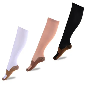 

Men Crew Copper Fiber Long Socks Compression Pressure Stockings Outdoor Sports High custom Socks 15-20mmHg