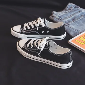 

Classic Women Shoes Summer New Fashion Canvas Causal Flats Female Brief White Shoes Trendy Sneakers Women Korea Style Light