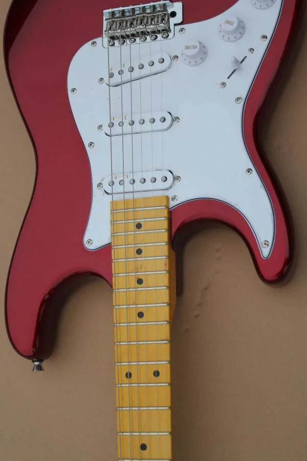 Фабрика custom shop новейшие Пользовательские Левая рука Конфеты Яблоко красный ST электрогитара HAI 4
