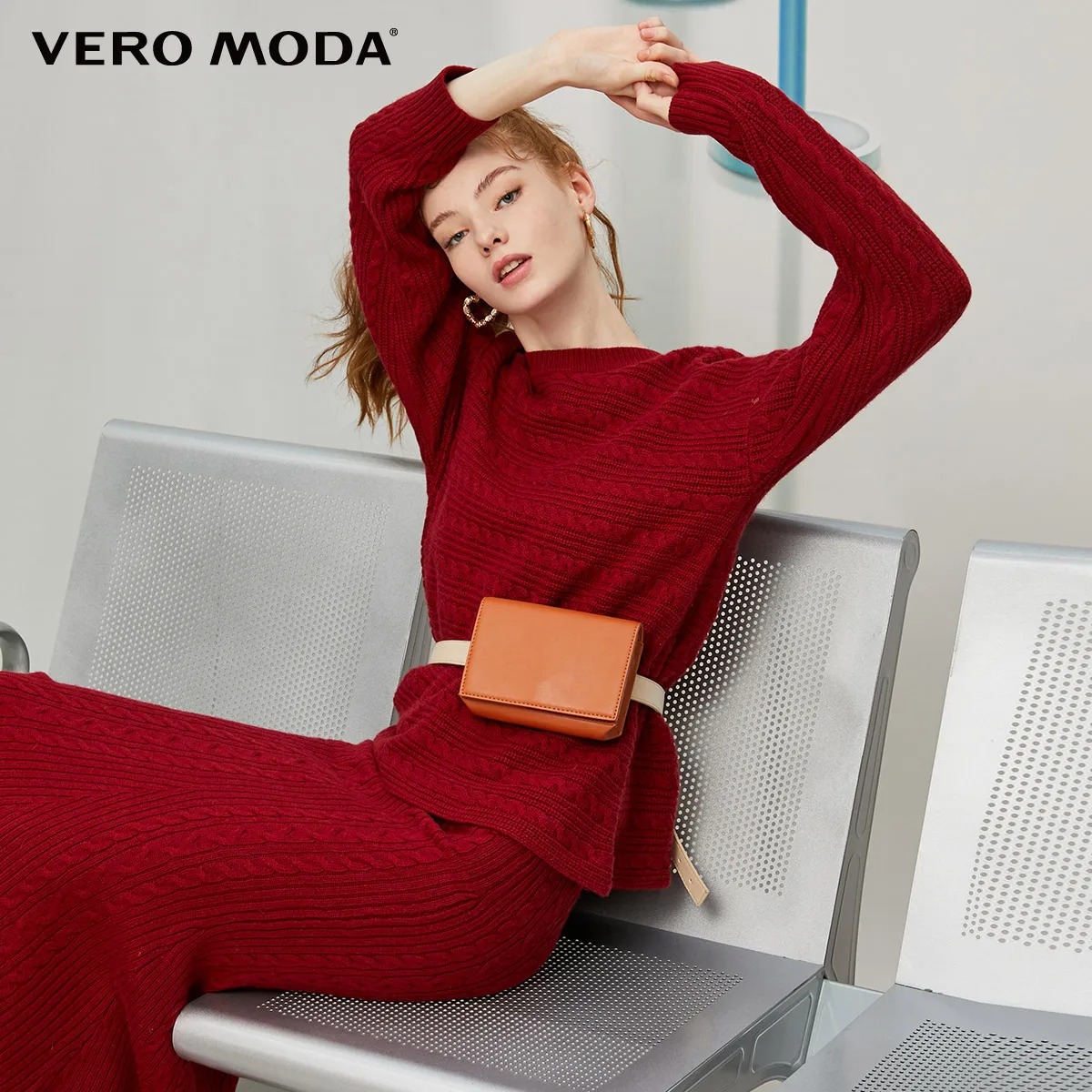 Vero Moda женский шерстяной свитер юбка костюм из двух частей комплект платье | 319446528 - Цвет: E15 Sun-dried