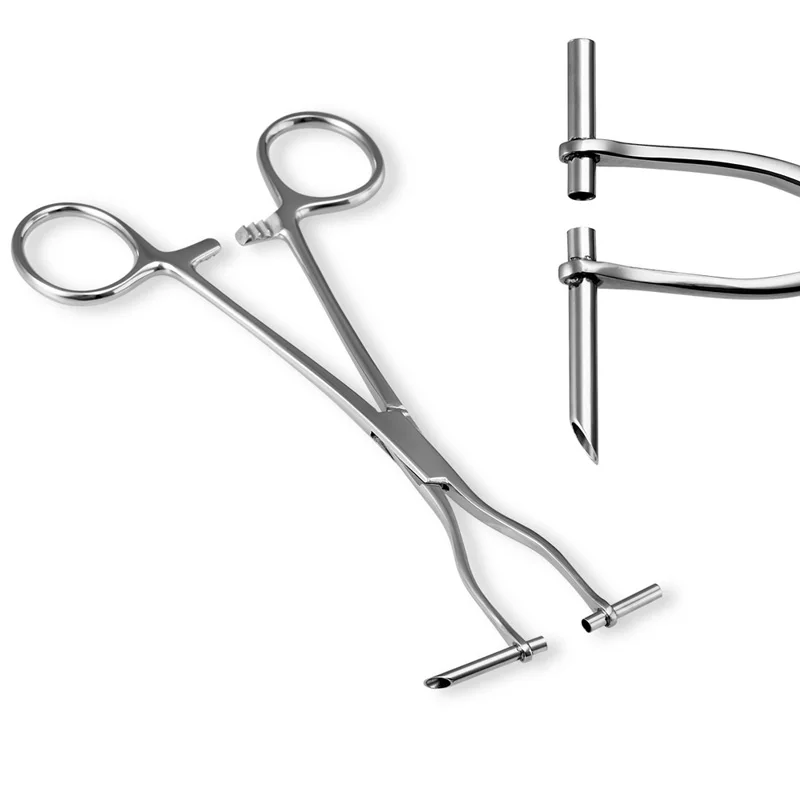 

1PC Surgical Steel Ear Piercing Clamp Needles Tube Forceps Safety Tweezers Plier Tool Lip Nipple Navel Nose Industrail Piercings