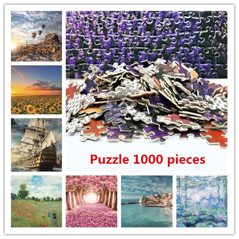 

Adult/Children Jigsaw Puzzle 1000 Pieces Landscape Animal Architecture Oil Painting Decompression Challenge Toy Free Shipping