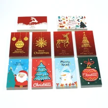 Cartes de vœux de noël 9x5.4cm, 30 pièces, rouge, bleu, vert, carte de vœux, décor cadeau pour fête, petite entreprise, bonne année 
