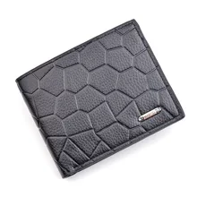 

New Men's Short Stone Pattern Wallet Fashion Youth Male Casual Horizontal Embossed Coin Purses Three Fold Soft Thin Card Holder