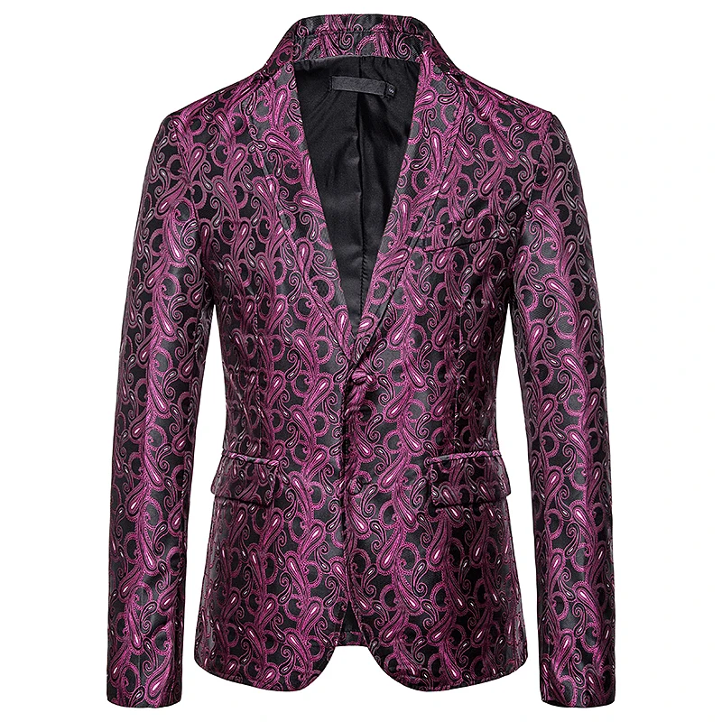 EU plus size men casual style Suits & Blazers men's Cashew flower embroidery pattern suit jacket Two buckles design suit coat EU plus size men casual style Suits & Blazers men's Cashew flower embroidery pattern suit jacket Two buckles design suit coat