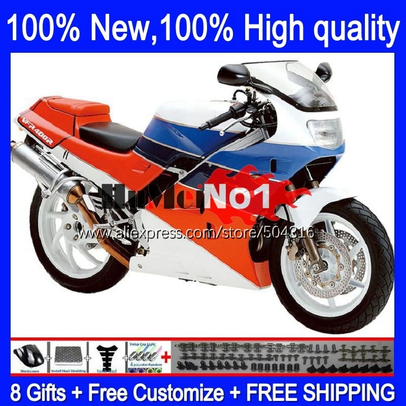 Body For Honda Vfr400 R V4 Vfr400rr Rvf400r 150mc 196 Rvf Vfr 400 R Rr 400r Cc Nc24 87 Vfr400r 1987 19 Fairing Factory Red Motocycle Covers Aliexpress