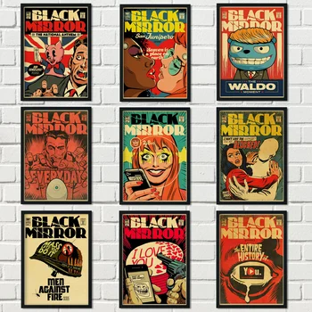 

Black Mirror BBC Season Movie Poster Retro Style Printed Posters Bar Cafe Room Art Decor Canvas Wall Stciker A745