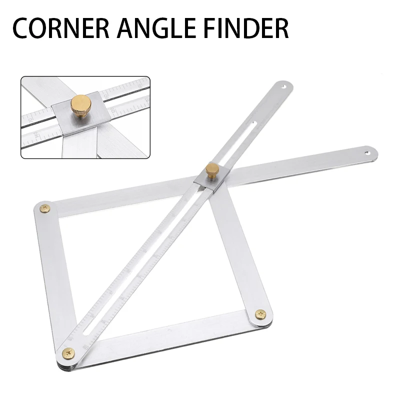 

1Pc 380mm Foldable Stainless Steel Corner Angle Finder Woodworking Craft Ceiling Tool DIY Square Protractor For Brick Stone Tile