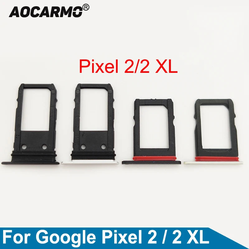 Aocarmo Black / White For Google Pixel 2 XL 2XL Sim Card Tray SIM Slot Holder Replacement Parts | Мобильные телефоны и