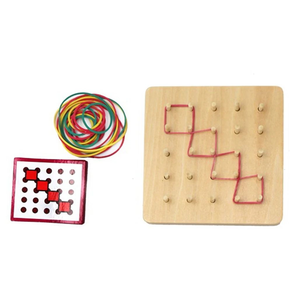 Креативная детская графика резиновый галстук для ногтей Geoboard с картами Математика Обучение детство образование Дошкольные Детские игрушки