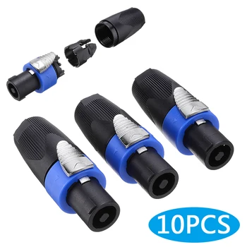 

New Arrival 10Pcs NL4FC Pro 4 Pole Male Speaker Connector Adapter Audio Cable Plug for Digital Cable Parts