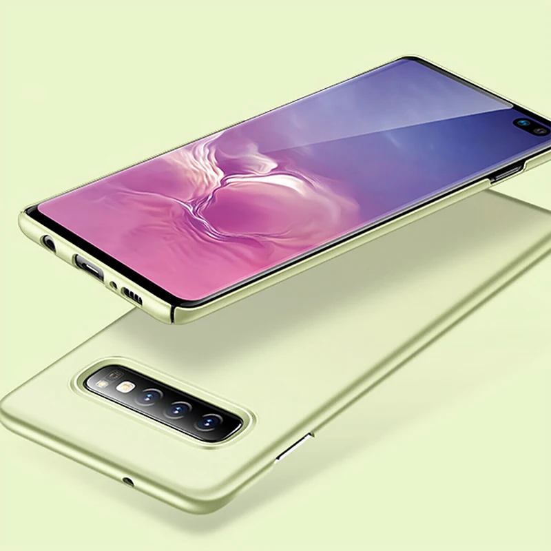 Green Ультра тонкий сдержанный матовый чехол для samsung A70 A50 A10 A20 A9 A8 плюс жесткий Пластик чехол для Galaxy S10 8 9 Plus Note 10 8 9 - Цвет: Green