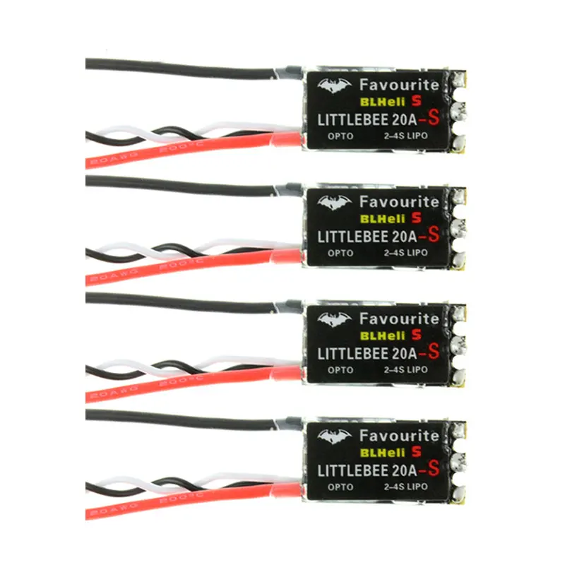 4 шт. FVT LittleBee 20A-S 20A S ESC BLHeli_S BLHeli S OPTO 2-4S поддерживает Mulitshot OneShot125 Oneshot42 Мультикоптер