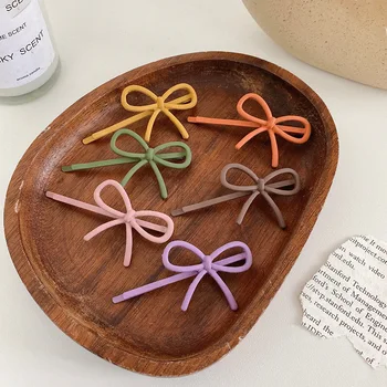 

INS New Bow Hair Clip Multicolor Frosted Side Clip Girl Sweet Hairpin Bangs Barrettes Alloy BB Hairpin Fashion Hair Accessories