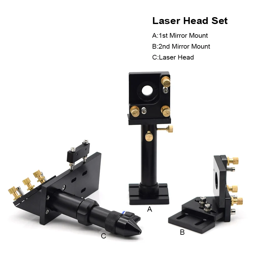 Co2 Laser Testa Set/Specchio Riflettente E Di Messa A Fuoco Dell'Obiettivo Integrative Apparecchio Di Supporto Del Supporto Per Laser Engraver Di Tagl