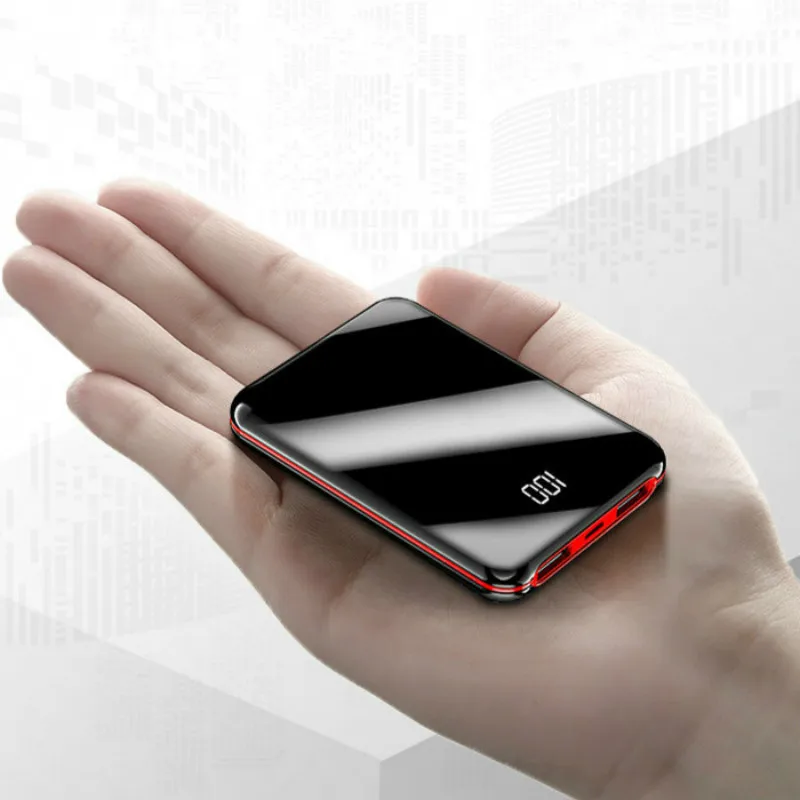 30000mAh Mini Two-way Fast Charging Power Bank Portable Digital Display Mirror Design External Battery for Huawei lPhone xiaomi best portable power bank